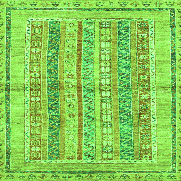 Square Abstract Green Modern Rug, abs2484grn