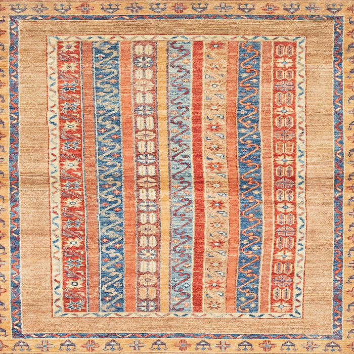 Square Machine Washable Abstract Rust Pink Rug, wshabs2484