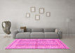 Machine Washable Abstract Pink Modern Rug in a Living Room, wshabs2484pnk