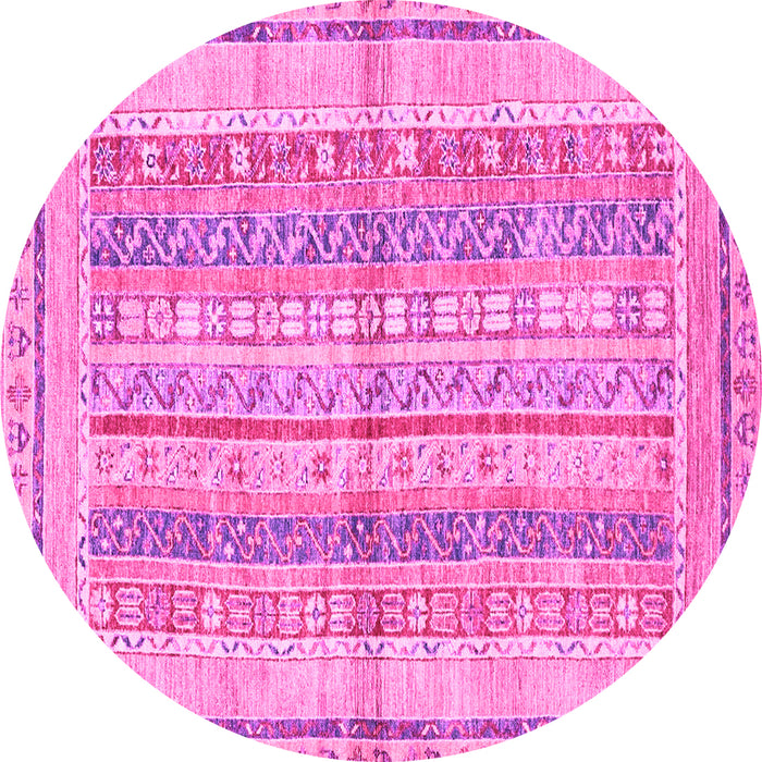Round Abstract Pink Modern Rug, abs2484pnk