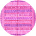 Round Abstract Pink Modern Rug, abs2484pnk