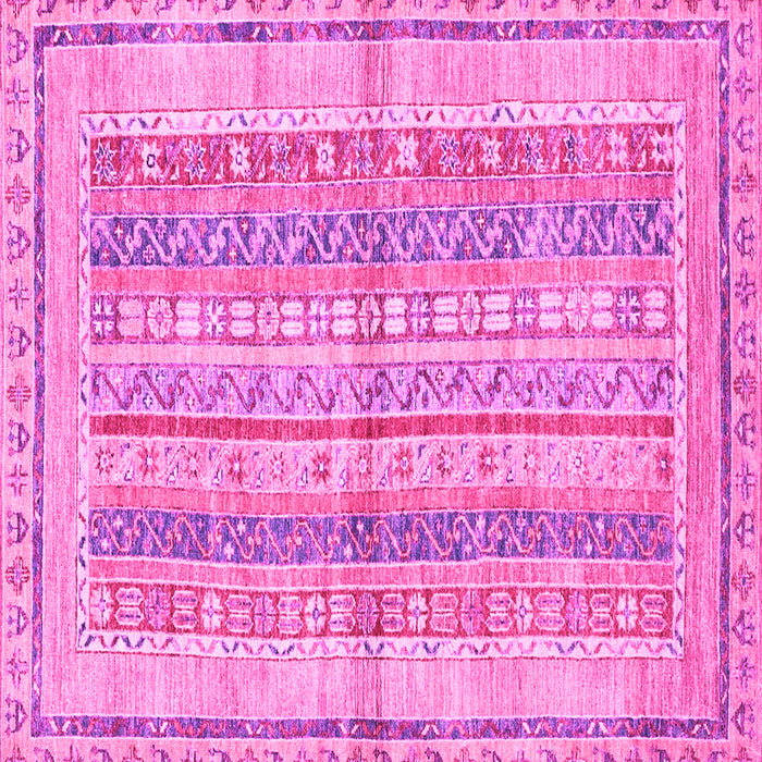 Square Machine Washable Abstract Pink Modern Rug, wshabs2484pnk