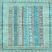 Square Abstract Light Blue Modern Rug, abs2484lblu