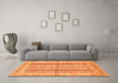 Machine Washable Abstract Orange Modern Area Rugs in a Living Room, wshabs2484org