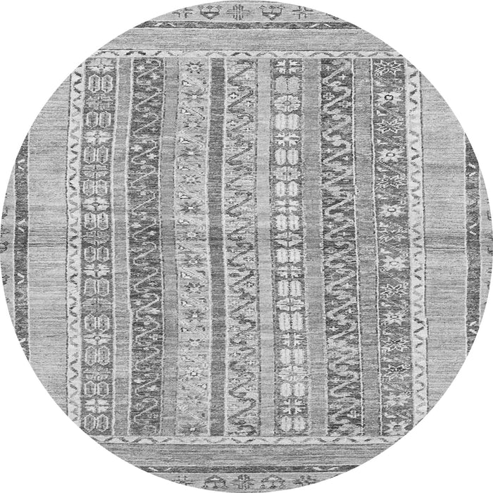 Round Machine Washable Abstract Gray Modern Rug, wshabs2484gry
