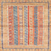 Square Abstract Rust Pink Modern Rug, abs2484