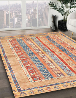 Machine Washable Abstract Rust Pink Rug in a Family Room, wshabs2484