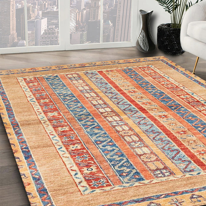 Machine Washable Abstract Rust Pink Rug in a Family Room, wshabs2484