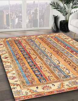 Machine Washable Abstract Red Rug in a Family Room, wshabs2485