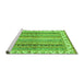 Sideview of Machine Washable Abstract Green Modern Area Rugs, wshabs2485grn