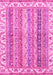 Machine Washable Abstract Pink Modern Rug, wshabs2485pnk