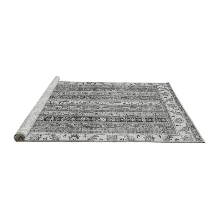 Sideview of Machine Washable Abstract Gray Modern Rug, wshabs2485gry