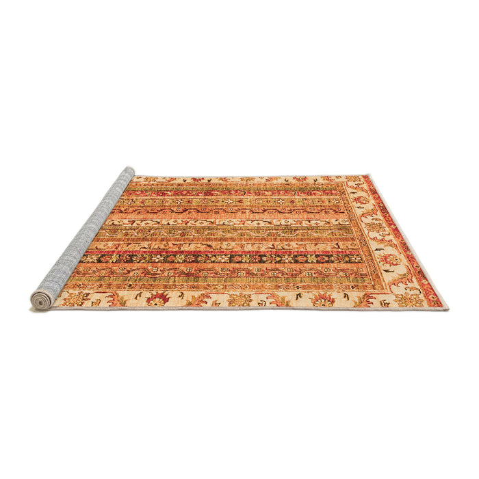 Sideview of Machine Washable Abstract Orange Modern Area Rugs, wshabs2485org
