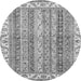 Round Abstract Gray Modern Rug, abs2485gry