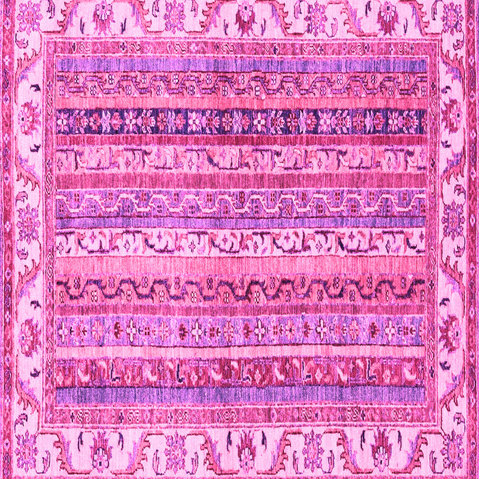 Square Machine Washable Abstract Pink Modern Rug, wshabs2485pnk