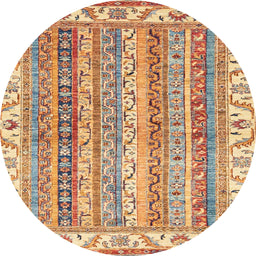 Round Machine Washable Abstract Red Rug, wshabs2485