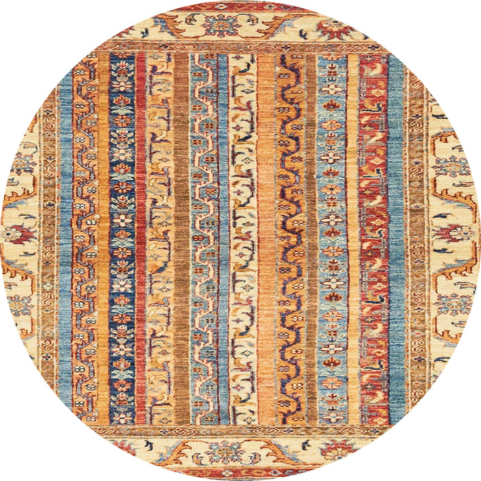Round Machine Washable Abstract Red Rug, wshabs2485