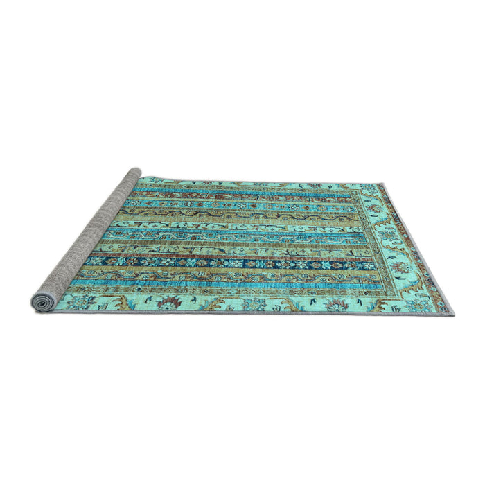Sideview of Machine Washable Abstract Light Blue Modern Rug, wshabs2485lblu