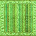 Square Machine Washable Abstract Green Modern Area Rugs, wshabs2485grn