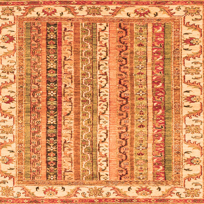 Square Abstract Orange Modern Rug, abs2485org