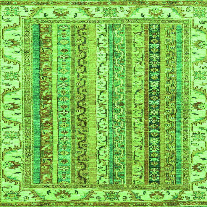 Square Abstract Green Modern Rug, abs2485grn