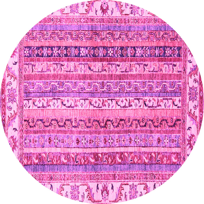 Round Abstract Pink Modern Rug, abs2485pnk