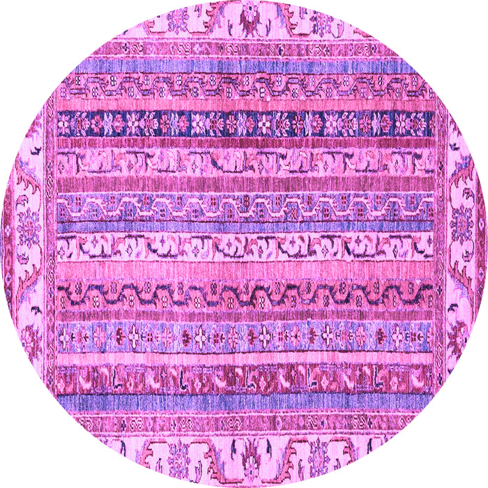 Round Abstract Purple Modern Rug, abs2485pur