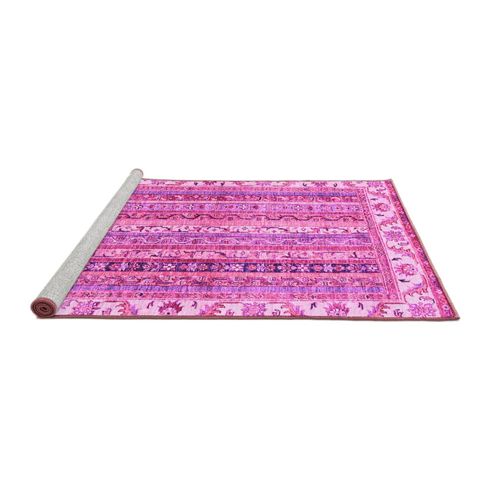 Sideview of Machine Washable Abstract Pink Modern Rug, wshabs2485pnk