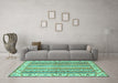 Machine Washable Abstract Turquoise Modern Area Rugs in a Living Room,, wshabs2485turq