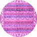 Round Machine Washable Abstract Purple Modern Area Rugs, wshabs2485pur