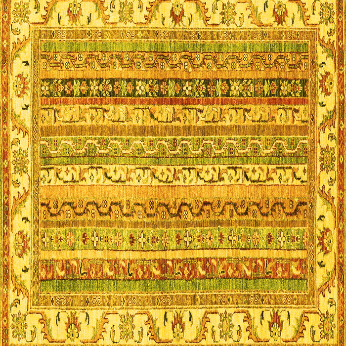 Square Abstract Yellow Modern Rug, abs2485yw
