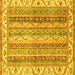 Square Abstract Yellow Modern Rug, abs2485yw