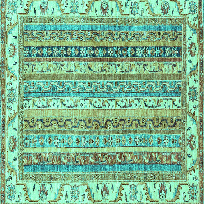 Square Machine Washable Abstract Turquoise Modern Area Rugs, wshabs2485turq