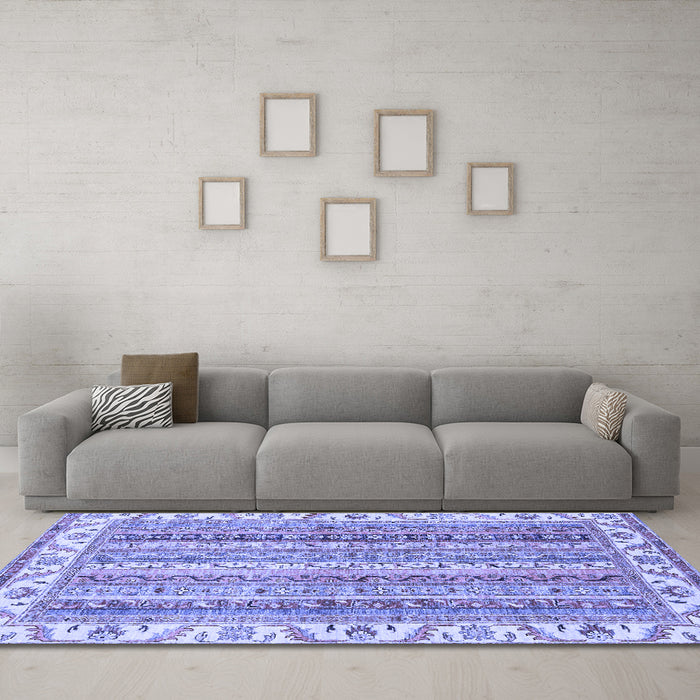 Machine Washable Abstract Blue Modern Rug in a Living Room, wshabs2485blu