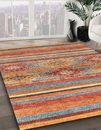 Abstract Camel Brown Modern Rug, abs2486