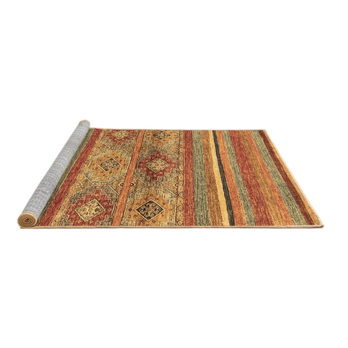 Sideview of Machine Washable Abstract Brown Modern Rug, wshabs2486brn