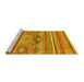 Sideview of Machine Washable Abstract Yellow Modern Rug, wshabs2486yw