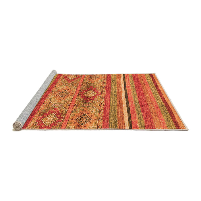 Sideview of Machine Washable Abstract Orange Modern Area Rugs, wshabs2486org