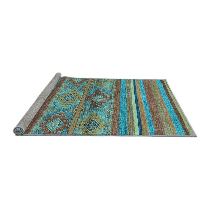 Sideview of Machine Washable Abstract Light Blue Modern Rug, wshabs2486lblu