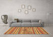 Machine Washable Abstract Brown Modern Rug in a Living Room,, wshabs2486brn