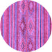 Round Machine Washable Abstract Purple Modern Area Rugs, wshabs2486pur