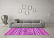 Machine Washable Abstract Purple Modern Area Rugs in a Living Room, wshabs2486pur