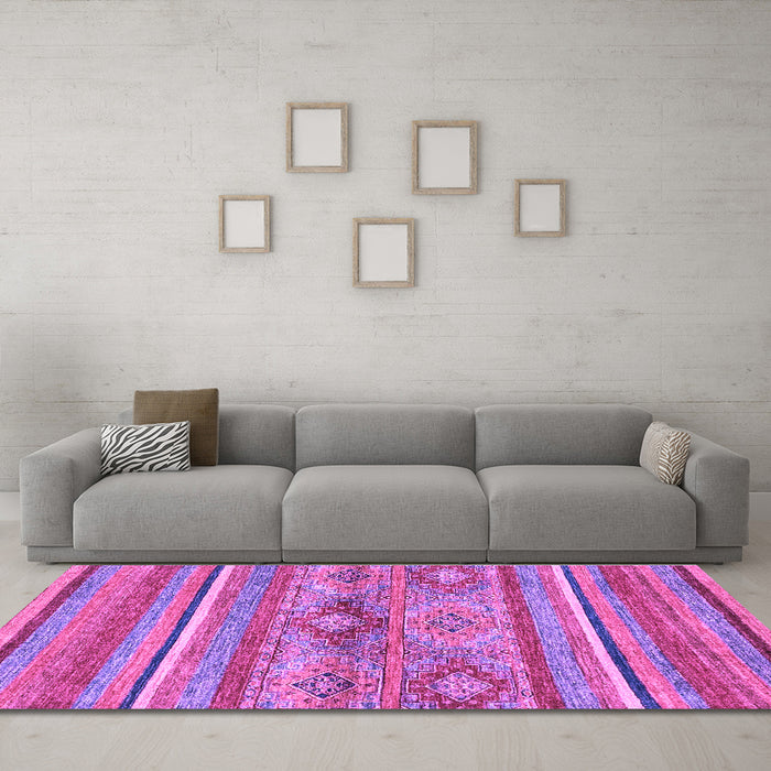 Machine Washable Abstract Purple Modern Area Rugs in a Living Room, wshabs2486pur