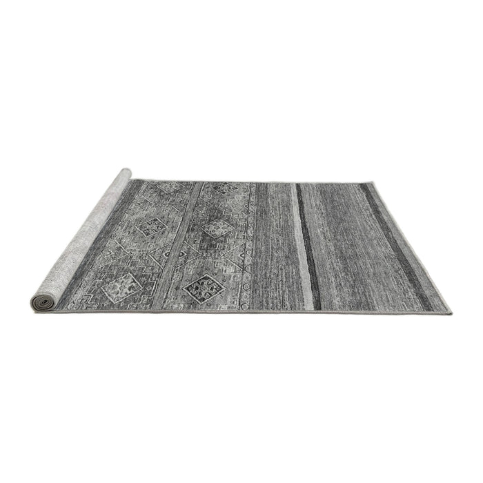 Sideview of Machine Washable Abstract Gray Modern Rug, wshabs2486gry