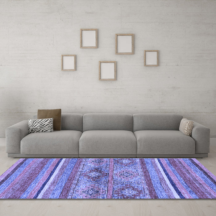 Machine Washable Abstract Blue Modern Rug in a Living Room, wshabs2486blu