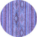 Round Abstract Blue Modern Rug, abs2486blu