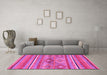 Machine Washable Abstract Pink Modern Rug in a Living Room, wshabs2486pnk