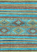 Abstract Light Blue Modern Rug, abs2486lblu