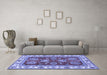 Machine Washable Oriental Blue Traditional Rug in a Living Room, wshabs2487blu