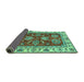 Sideview of Oriental Turquoise Traditional Rug, abs2487turq